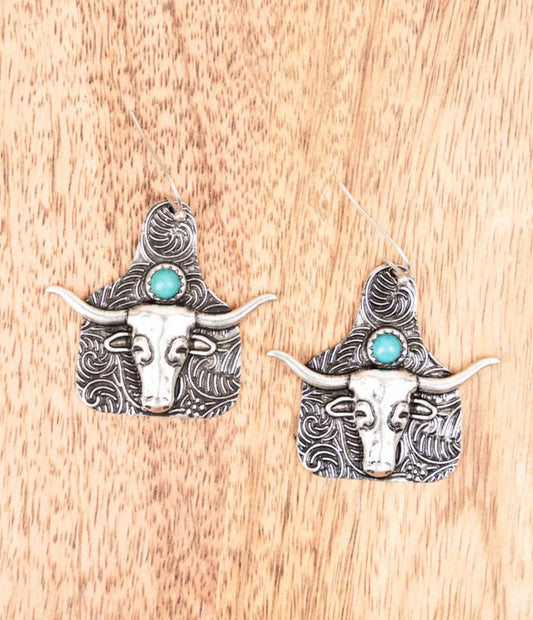 Grayson Valley Steer Tag Earrings