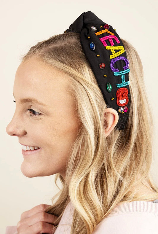 Teacher Black Knotted Headband