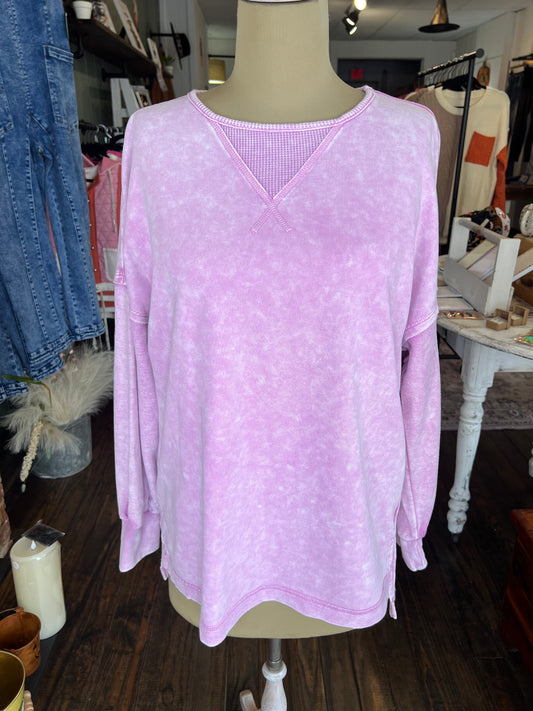 Purple Mineral Wash Pullover