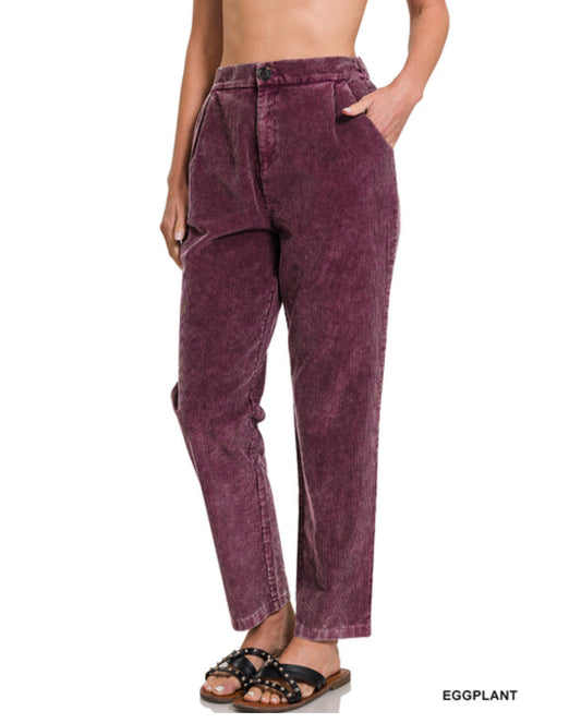 Eggplant Corduroy Pants