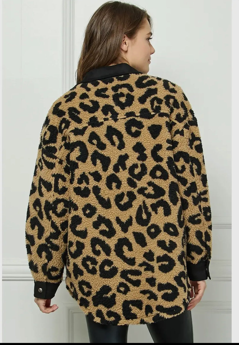 Leopard Sherpa Shacket