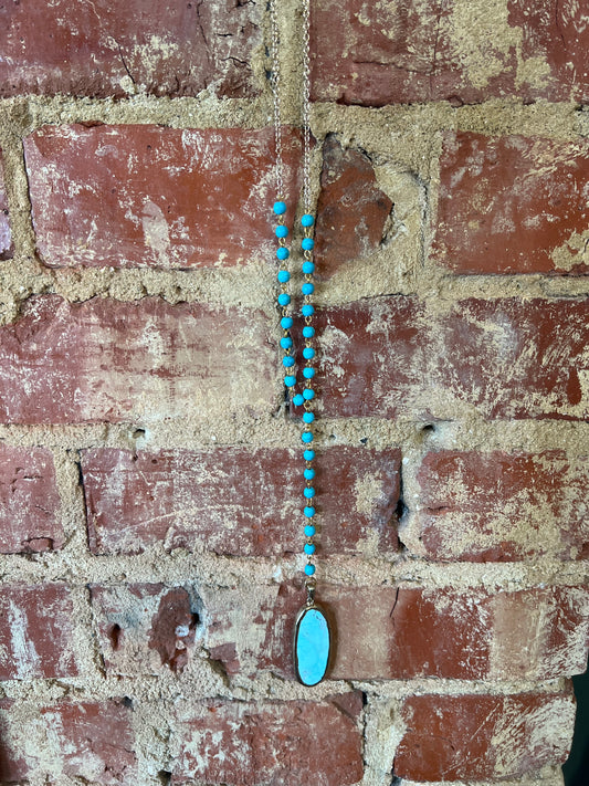Turquoise Bead  Necklace