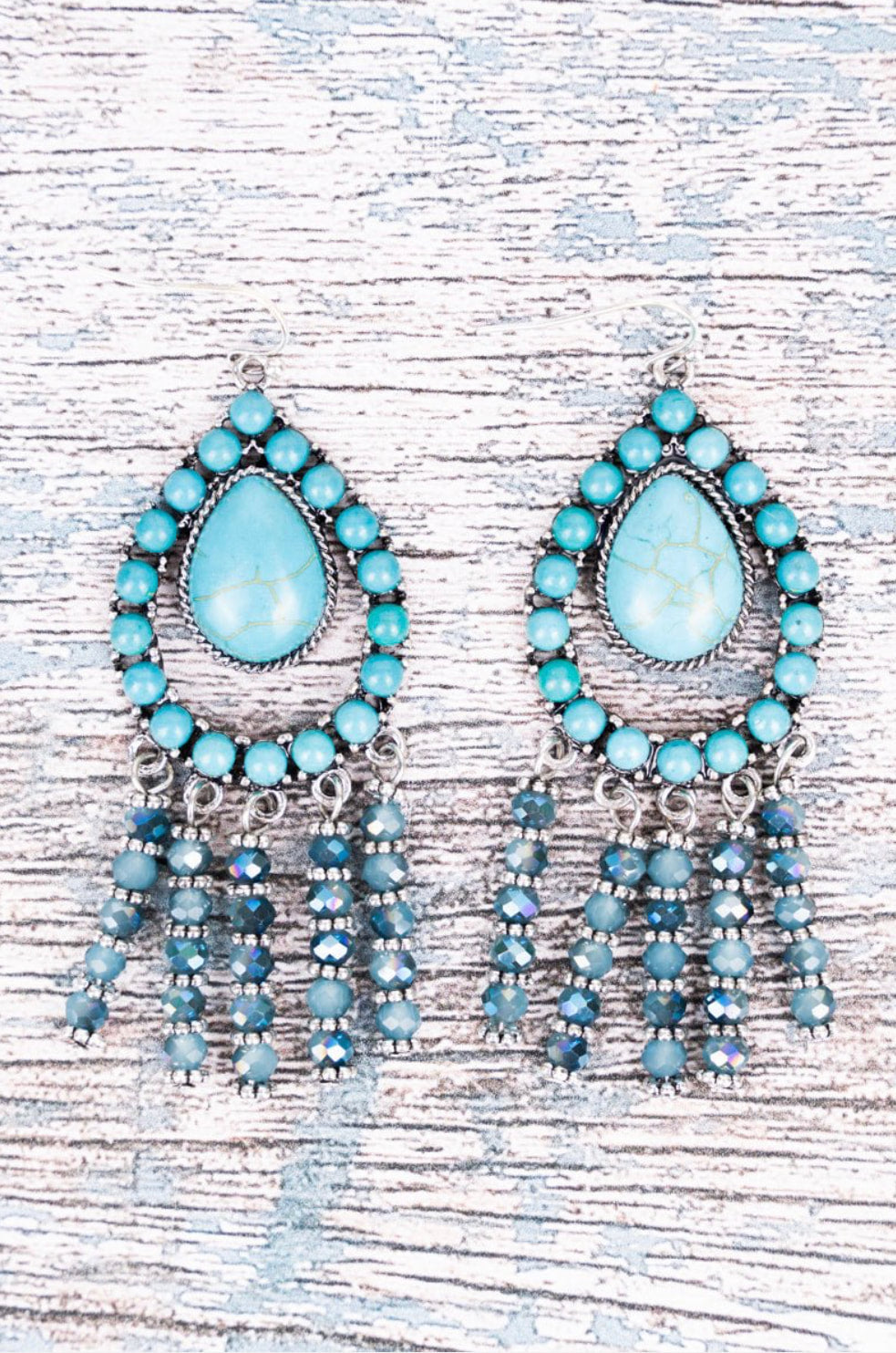 Turquoise Estelle Silvertone Earrings